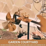 Drummer Weather Vane Garden Decoration, Handmade Metal Percussionist Music Weather Vane Statues Ornaments, Rock Art Wind Spinners Weather Vane for Yard Lawn... - Side View