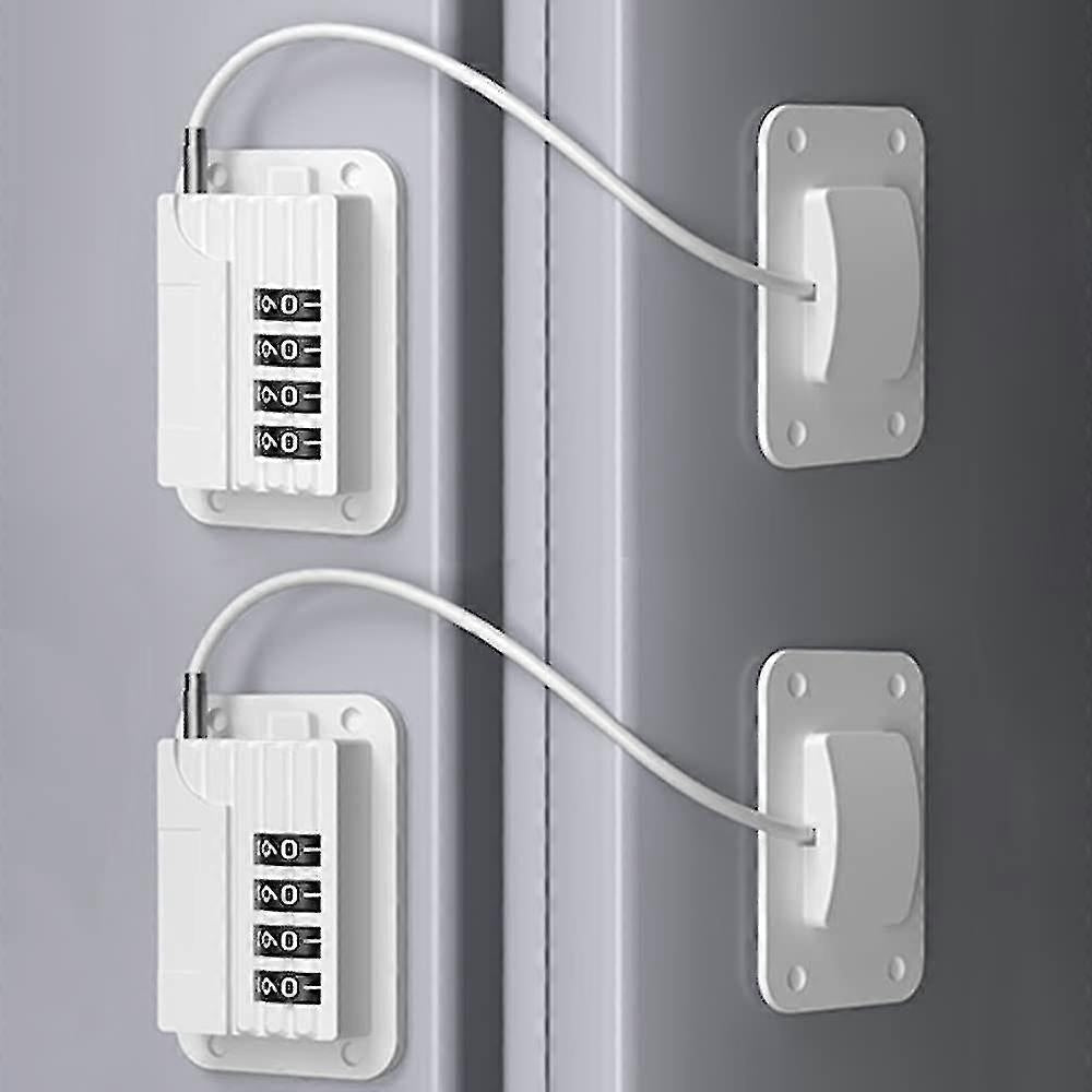 Self-Adhesive Refrigerator Lock Pack for Adults, White, Combination Lock, Refrigerator Safety Lock, for Children, Electric Mini Fridge, Door - perfect-max