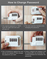 Self-Adhesive Refrigerator Lock Pack for Adults, White, Combination Lock, Refrigerator Safety Lock, for Children, Electric Mini Fridge, Door - perfect-max - Front View