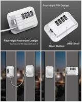 Self-Adhesive Refrigerator Lock Pack for Adults, White, Combination Lock, Refrigerator Safety Lock, for Children, Electric Mini Fridge, Door - perfect-max