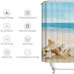 Waterproof Shower Curtain for Beach with Elegant Pattern, Anti-Mildew, 200x240 cm