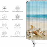 Waterproof Shower Curtain for Beach with Elegant Pattern, Anti-Mildew, 200x240 cm - Side View