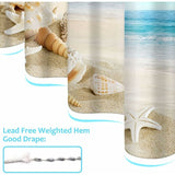 Waterproof Shower Curtain for Beach with Elegant Pattern, Anti-Mildew, 200x240 cm - Top-Down View