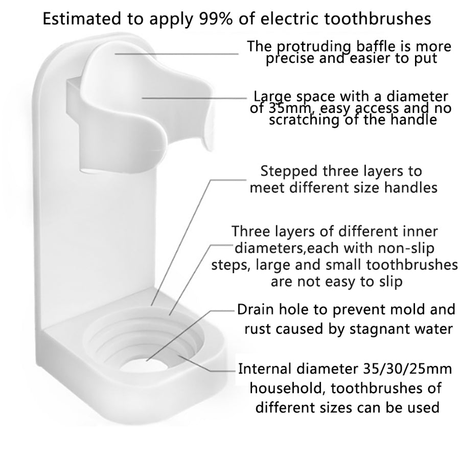 4-pack Wall Mounted Electric Toothbrush Holder Electric Toothbrush Stand