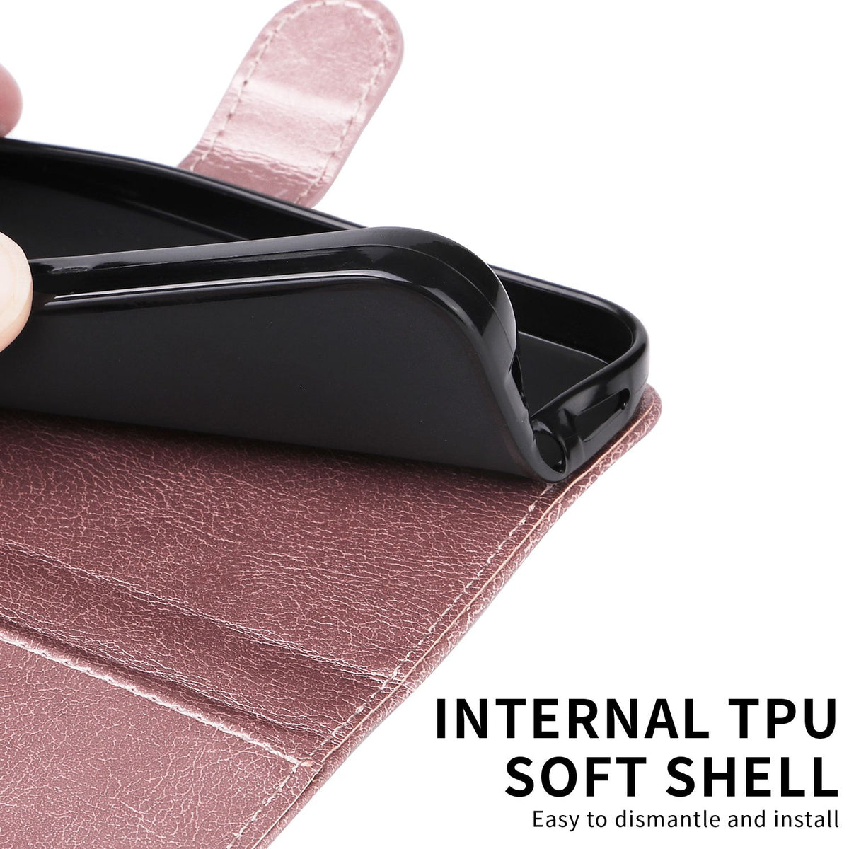 SKALO Xiaomi Redmi A5 4G PU Leather Wallet Case - More Colors_MGF Pink gold Pink gold