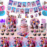 K-pop Demon Hunters Birthday Party Decorations Set - Banner, Cake Topper, Balloons for Kids Theme Celebration{EE} Style 4