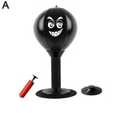 /NN/Boxing ball for desk - Stress ball with suction cup{F2} Black - Front View