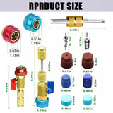 Professional Car AC Repair Kit, Schrader Valve Core Removal Tool with Quick Release for High and Low Pressure R134A Refrigeration Systems - Side View