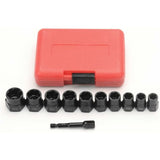 11-piece 9.5mm Bolt Impact Tool Set with Toolbox - Top-Down View