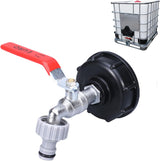 1000L Tank Faucet with Irrigation Hose Adapter, S60X6 IBC Faucet Connector, Rainwater Harvester Garden Faucet (1/2\