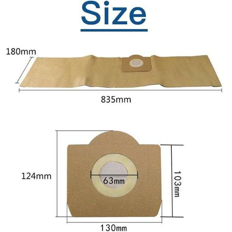Karcher WD3 Vacuum Cleaner Bags, 5-pack straight vacuum cleaner bags for Karcher WD3, WD 3 Premium, WD3200, WD3500P, A2204, A2204, A2534, SE4001.._MGF
