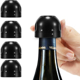 Champagne stopper, wine stopper, 4-pack, universal, reusable, silicone, sealed, leak-proof