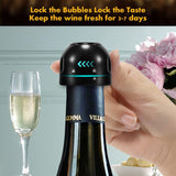 Champagne stopper, wine stopper, 4-pack, universal, reusable, silicone, sealed, leak-proof