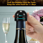 Champagne stopper, wine stopper, 4-pack, universal, reusable, silicone, sealed, leak-proof