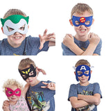 Superhero Masks Party Favors - 32 Pack Felt and Elastic Masks for Kids - Side View