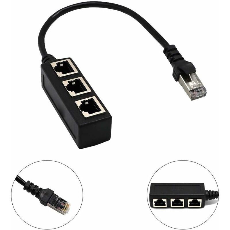 RJ45 Network 1 to 3 Port Ethernet Adapter Adapter Cable Network Cable Splitter