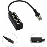 RJ45 Network 1 to 3 Port Ethernet Adapter Adapter Cable Network Cable Splitter - Side View