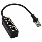 RJ45 Network 1 to 3 Port Ethernet Adapter Adapter Cable Network Cable Splitter - 45-Degree Angle