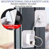 pcs Child Safety Window Locks, Refrigerator Locks for Children, Lock Refrigerator Door Cabinet Window with 8 Keys, Window Safety