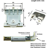 pcs Sliding Door Rollers, Sliding Door Parts for Wardrobe Door, Wheels, Rollers, Cabinet Rails, Sliding Cabinet Rollers, Load 20 kg