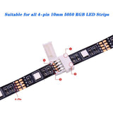 RGB LED Strip Connector Kit 30pcs 4Pin 10mm Solderless for SMD 5050 with 20 Gapless 5L 5T Contacts - Front View