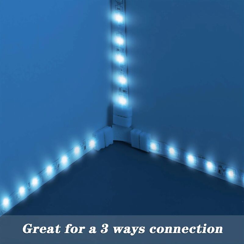 RGB LED Strip Connector Kit 30pcs 4Pin 10mm Solderless for SMD 5050 with 20 Gapless 5L 5T Contacts