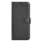 Samsung Galaxy A17 5G Litchi Texture Case with Horizontal Flip and Stand Black_max Black