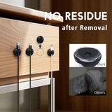 10-pack Self-Adhesive Wire and Cable Clips, Bed Clips, Cable Holder, Cable Organizer, Single Port (Black) - Top-Down View