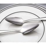 Stainless Steel Grapefruit Spoons, 6-Pack with Spikes - Front View