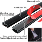 Self-Adhesive Rubber Door Window Seal D-Profile 6M Black for Cooling and Sound Insulation Weather Strip - Side View