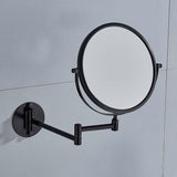 Wall Mounted Makeup Mirror x3, Black Makeup Mirrors Bathroom Mirror 20cm Double Wall Mirror, 360° Rotatable and Extendable
