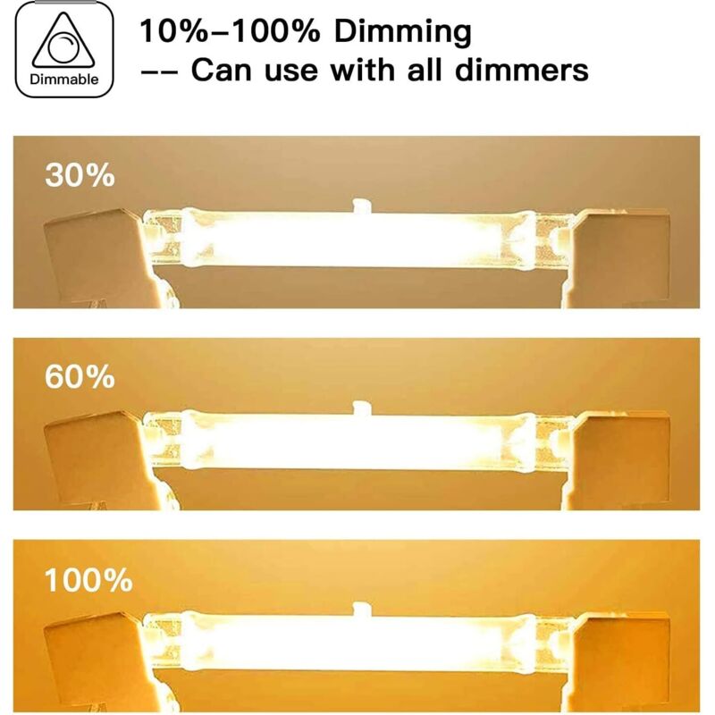 5-pack R7S Halogen Bulb 118mm 200W 230V Dimmable for Construction Floodlights Landscape Lighting Living Room Lighting