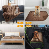 The Waterproof Blanket, Snuggle Blanket for Sofa Bed Couch, Waterproof Pet Blanket for Dog and Cat, 100% Leak Proof Waterproof Fully Pee Proof Brown Brown L:145*165CM