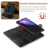 DG.MING 2-in-1 Magnetic Wallet Samsung Galaxy S22 Ultra Black_max - Side View