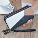 /NN/ Men's wallet - Double zipper - Large wallet black