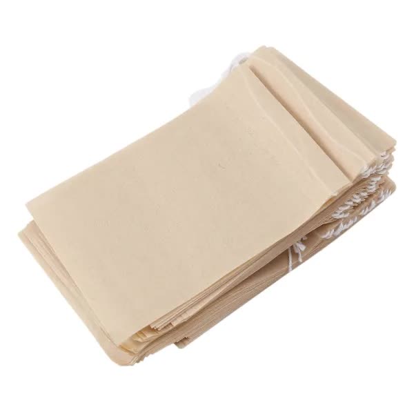 500-Pack Tea Filter Bags, Disposable Paper Tea Bag with Drawstring for Loose Tea, Coffee (Natural Brown)