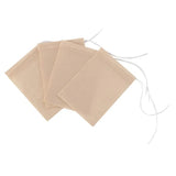 500-Pack Tea Filter Bags, Disposable Paper Tea Bag with Drawstring for Loose Tea, Coffee (Natural Brown) - Side View