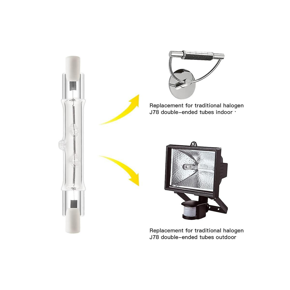 5-pack R7s 118mm 400W 230V, R7s Halogen Linear Light Source, Dimmable Halogen Lamp for Construction Works_MGF 400W