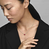 Timeless Red Heart Necklace - 45-Degree Angle