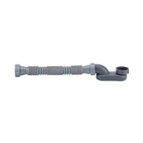 Low Profile 1 1/2 P-Trap Flexible Bathtub Shower Drain Pipe Flat P-Trap Freestanding Bathtub Drain For Bath Tub Drain Gray - Front View