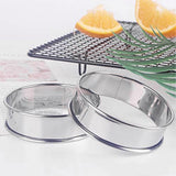 4pcs Stainless Steel Muffin Rings Nonstick Muffin Rings Pastry Rings for Home Baking - Top-Down View