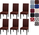 Set of 4 or 6 Chair Covers, Stretchy, Removable, Washable Chair Covers, Decorative Protectors for Hotel, Cafe -tfrf coffee 6pcs