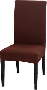 Set of 4 or 6 Chair Covers, Stretchy, Removable, Washable Chair Covers, Decorative Protectors for Hotel, Cafe -tfrf coffee 6pcs - 45-Degree Angle