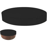 Round Pool Cover Sunshade, 100% UV Resistant Waterproof Spa Cover, 190T for Outdoor Spa Tub, 200x30cm (Black) - Front View