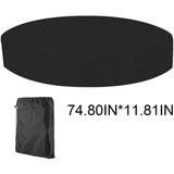 Round Pool Cover Sunshade, 100% UV Resistant Waterproof Spa Cover, 190T for Outdoor Spa Tub, 200x30cm (Black) - Side View