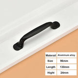 10x 96mm Black Kitchen Handles Door Handles Drawer Handles Bedroom Furniture Handles - Front View