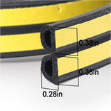 Black 6 meter D-profile Weather Strip, Door and Window Seal with Strong Adhesion, Soundproof and Weatherproof