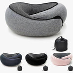 Travel Neck Pillow U-Shaped Memory Cotton Neck Pillows Massage Neck Pillow Sleeping Airplane Pillow Cervical Health Care Pillow grey