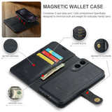 DG.MING 2-in-1 Magnetic Wallet Samsung Galaxy S25 Edge Black_max - Top-Down View