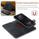 DG.MING 2-in-1 Magnetic Wallet Samsung Galaxy S25 Edge Black_max - 45-Degree Angle